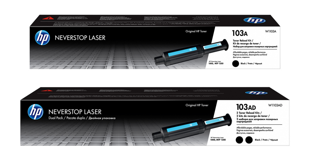 Mực in HP 103AD Dual Pack Black Original Neverstop Laser Toner Reload Kit (W1103AD)